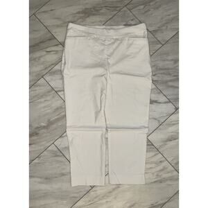 Chicos Juliet Straight Cropped Pants Size 2 US 12 White Pull On Stretch